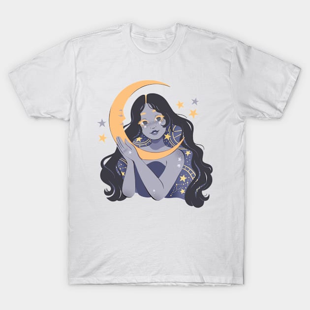 Galaxy girl T-Shirt by Twkirky